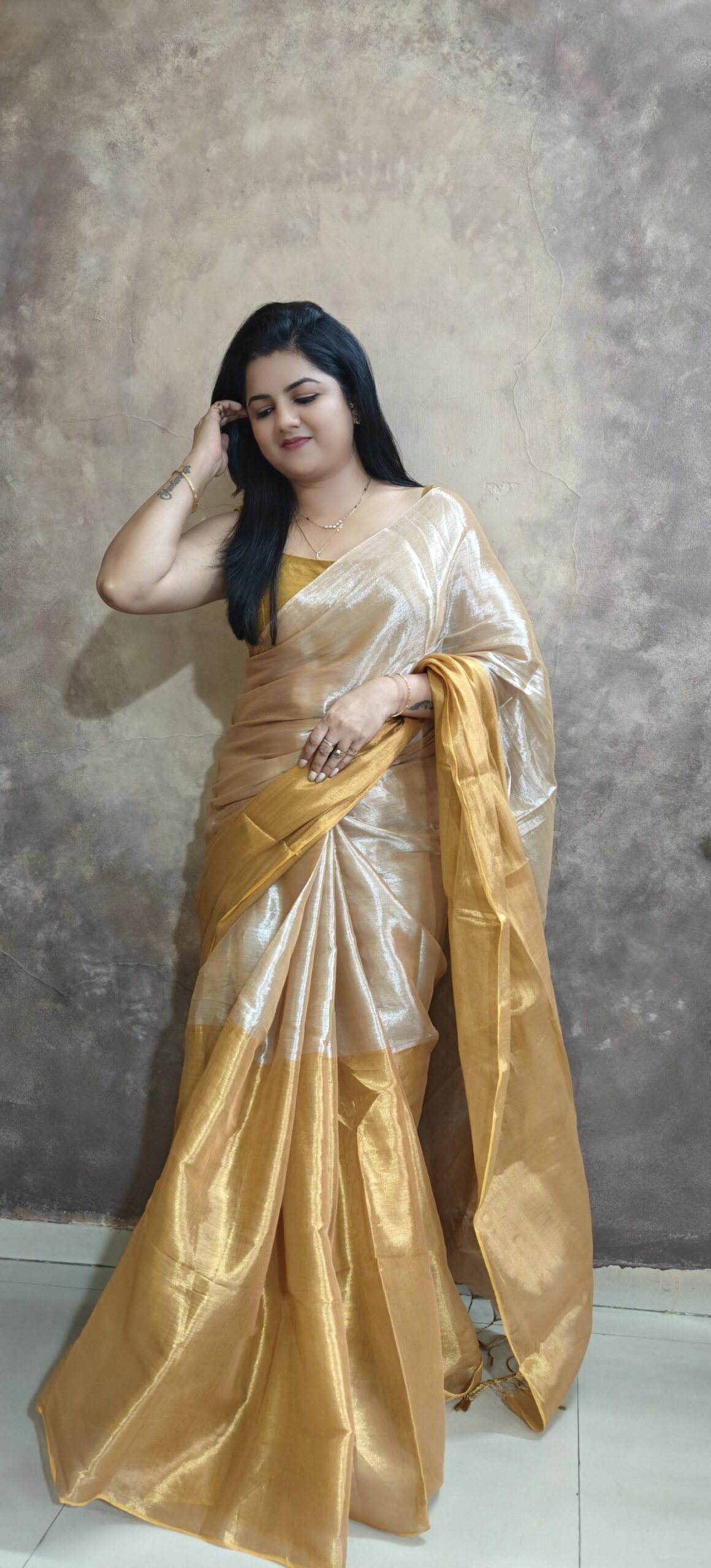 Sunhari Golden Tissue silk saree