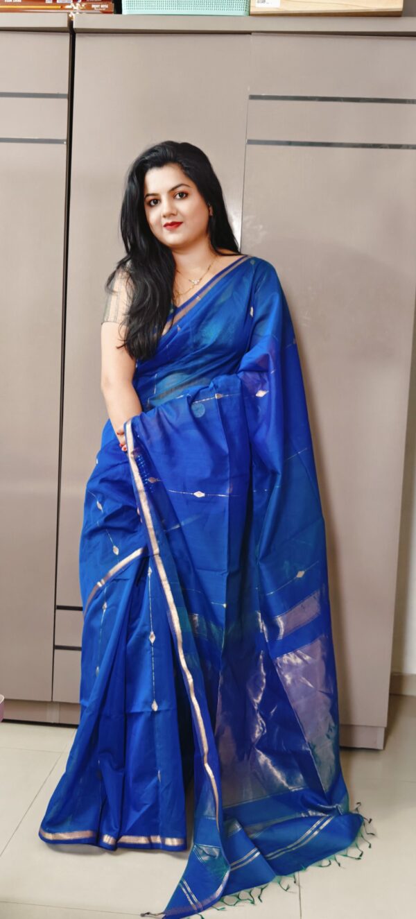 Pure Handloom shaded Maheshwari silk saree