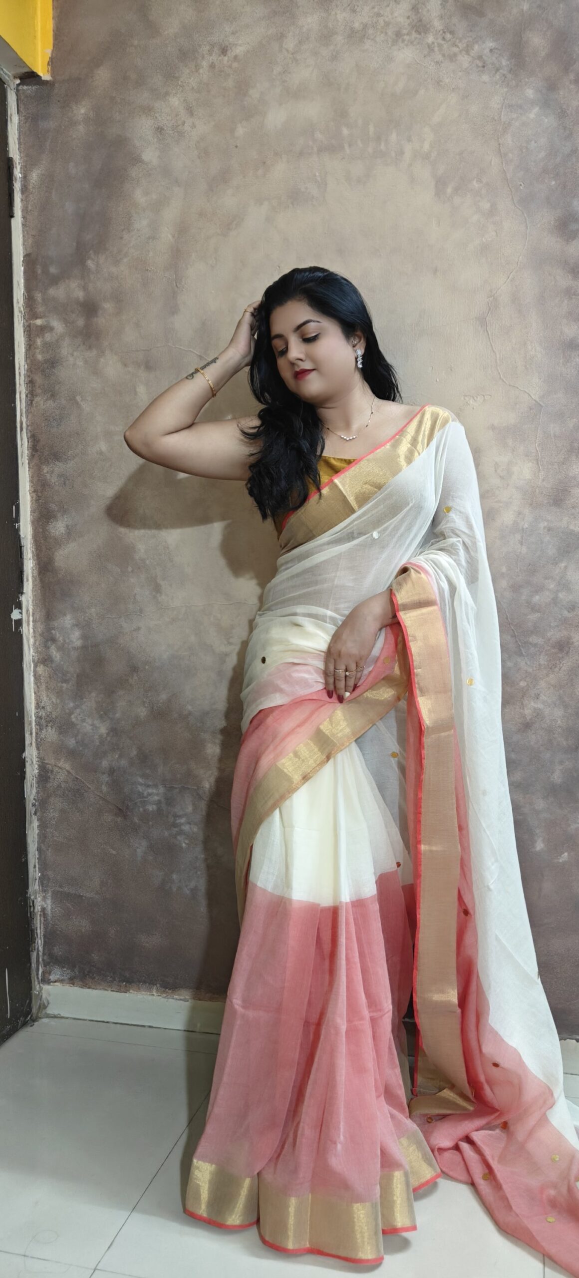 Janhavi Pure Mul cotton Saree
