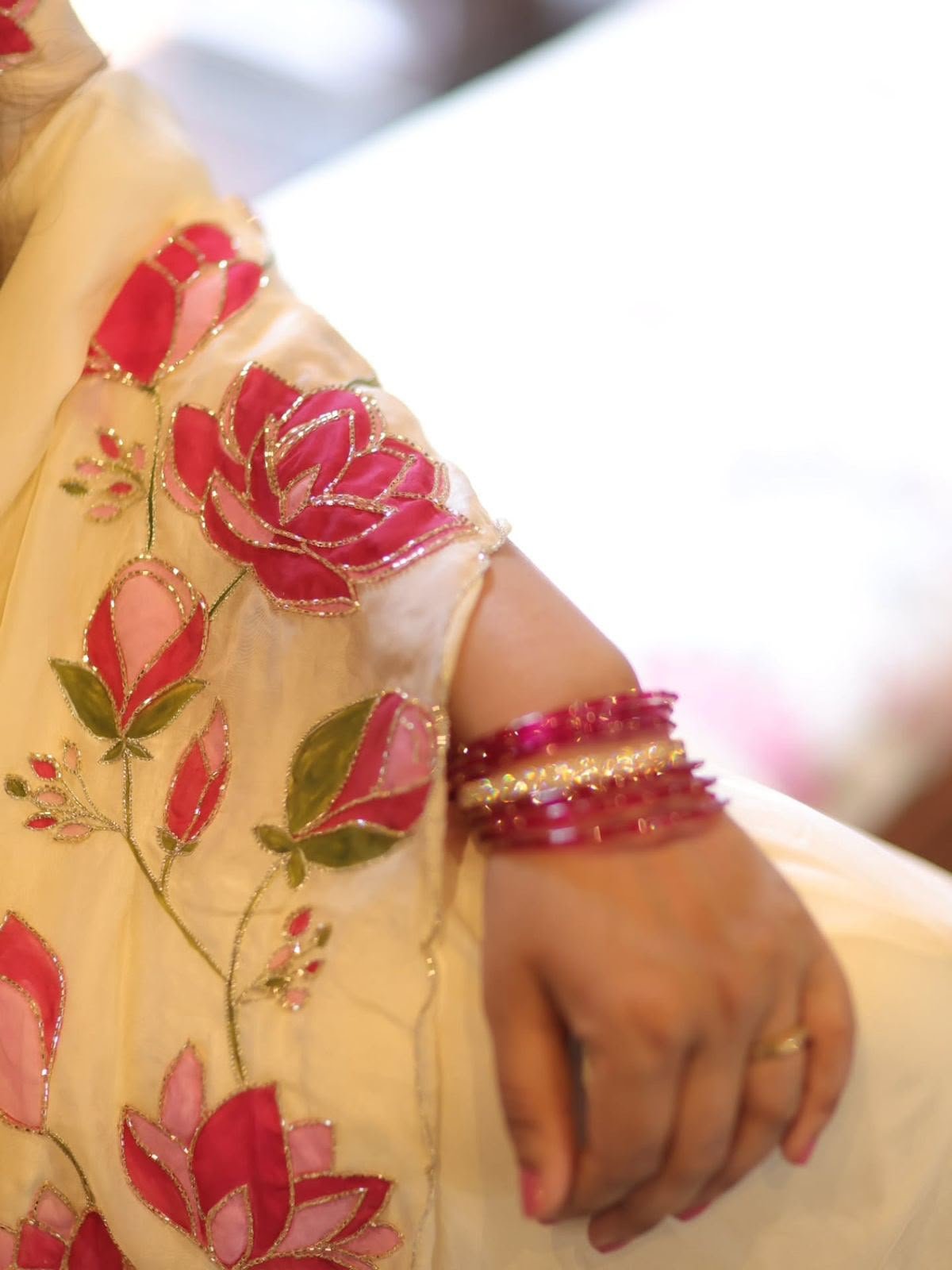 Designer Lotus white saree - Image 2